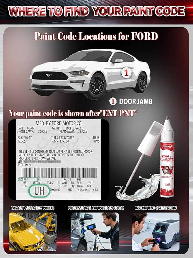 UJ Sterling Gray Metallic Car Touch Up Paint for Ford, Color Accurate Two-In-One Car Paint Scratch Repair Pen, Professional Scratch Remover for Vehicles Chips and Nicks Scuff