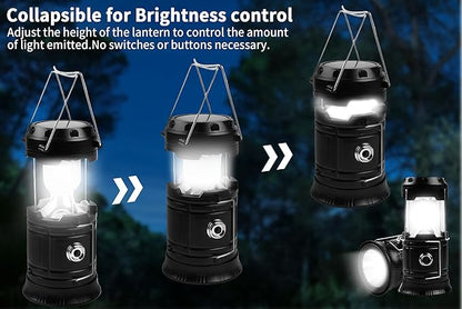 KunHe 24-Pack 1800mAh Collapsible Portable LED Camping Lantern Lightweight Waterproof USB Rechargeable LED Flashlight Kits for Indoor Outdoor Home Emergency Light Power Hiking