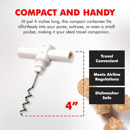 Chef Craft Select Travel Corkscrew, 4 inches in length