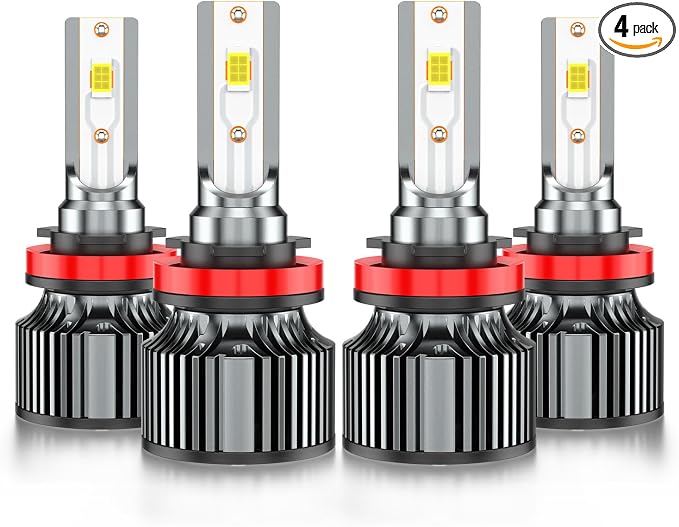 Compatible for Toyota Tacoma High Low Beam 2016 2017 2018 2019 2020 2021 2022 2023, 6500K White Powersports Light Bulbs, Plug and Play, for Off-Road Use, Pack of 4
