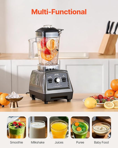 VEVOR Blender for Smoothies, 61 oz 1400W, Professional Blender
