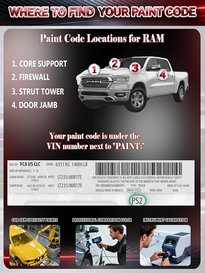 Billet Silver Metallic(PSC/JSC) Car Touch Up Paint for Ram, Color Accurate Two-In-One Car Paint Scratch Repair Pen, Professional Scratch Remover for Vehicles Chips and Nicks Scuff