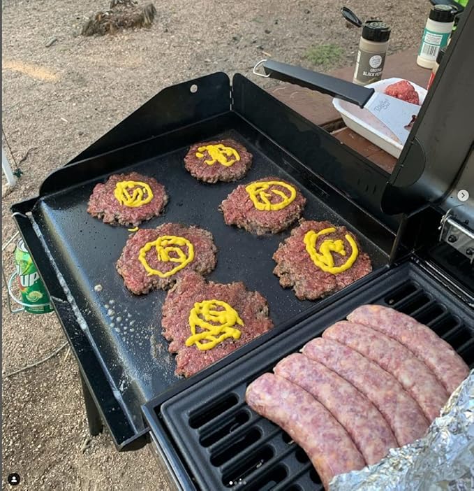 Heavy Duty Steel Griddle for Camp Chef 14" Stove Cooking Systems, Carbon Steel Flat Top with Carry Bag for Camp Chef 1-Burner Griddle Outdoor Cooking Equipment 14" x 16"