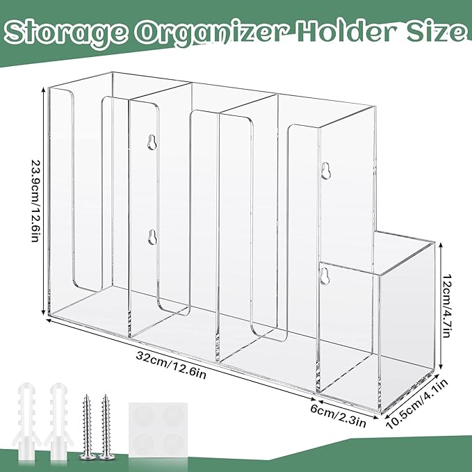 Cunhill 4 Compartments Acrylic Coffee Cup and Lid Storage Organizer Holder