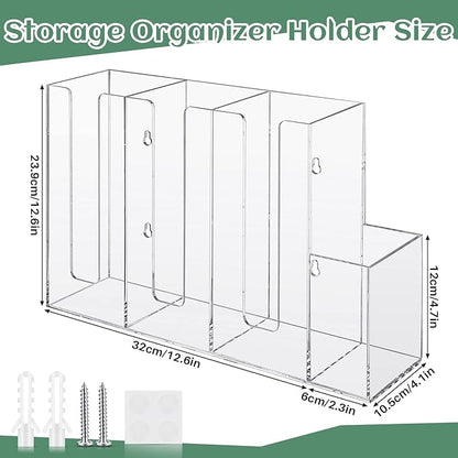 Cunhill 4 Compartments Acrylic Coffee Cup and Lid Storage Organizer Holder
