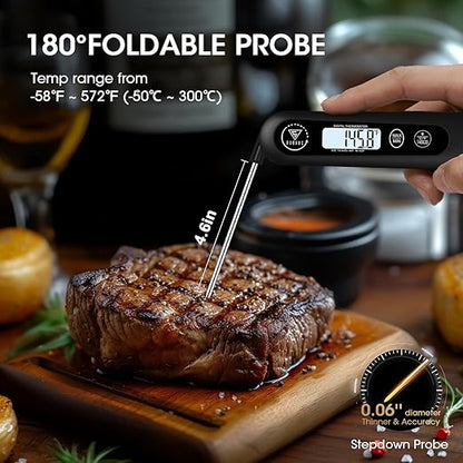 DOQAUS Digital Meat Thermometer, Instant Read Food Thermometer for Cooking, Kitchen Probe with Backlit, Cooking Temperature Probe for Turkey, Grill, BBQ, Baking, Bread, Sourdough