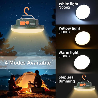 Camping Lantern 10500mAh Rechargeable Battery, 32W Ultra Bright LED Hanging Light with 3 Modes, Waterproof Portable Tent Lighting for Outdoor Emergency & Hiking