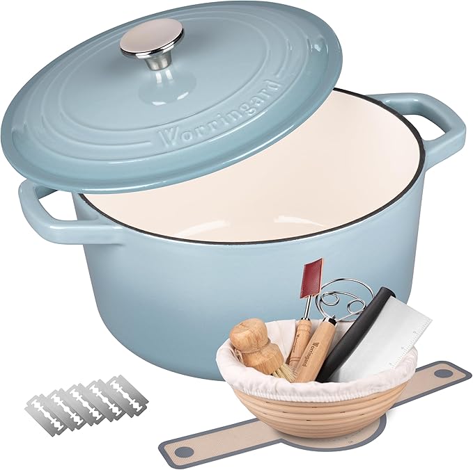 VORRINGARD Enameled Cast Iron Dutch Oven Pot