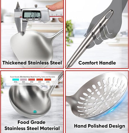 Newness 12 Pcs Cooking Utensils Set, 304 Stainless Steel Kitchen Utensils Set