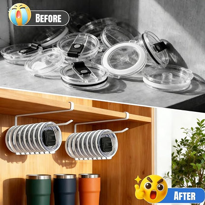 1 Pack Tumbler Lid Organizer, Versatile Cup & Water Bottle Lid Holder, Upgraded