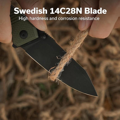 CIVIVI Placoid Pocket Knife for EDC, Folding Knife with 3.67" 14C28N Blade G-10 Handle For Men Women Gift C23079-3