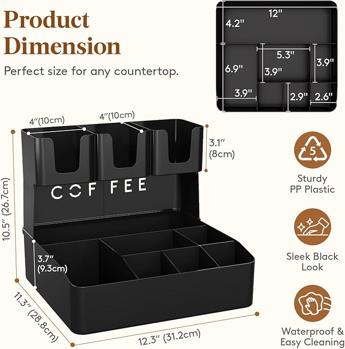 Lifewit 2-tier Coffee Station Organizer Caddy