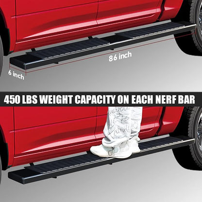 COMNOVA 6 Inches Running Boards Compatible with 2005-2023 Toyota Tacoma Double Cab, Running Boards & Steps for Tacoma (Black)