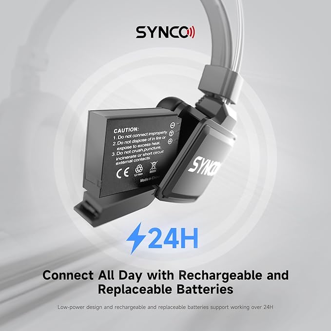 SYNCO XTALK XPro5 Wireless Intercom Headset System 2.4 GHz 500M/1640FT Full