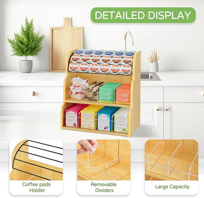 LASZOLA Bamboo Tea Bag and Coffee Holder Organizer