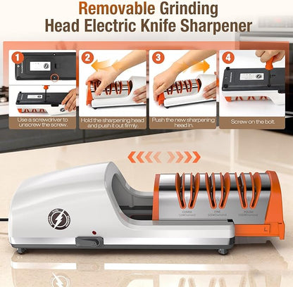 Replaceable Sharpener Electric Knife Sharpener, 3-Stage