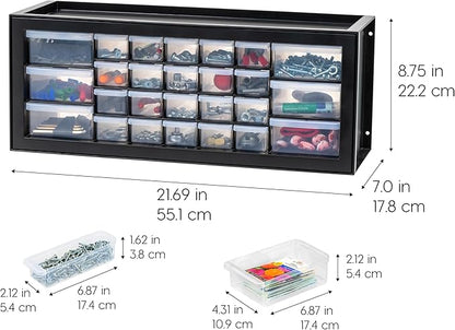 IRIS USA Plastic Storage Drawers, Made in USA, 26-Drawer Organizer Cabinet