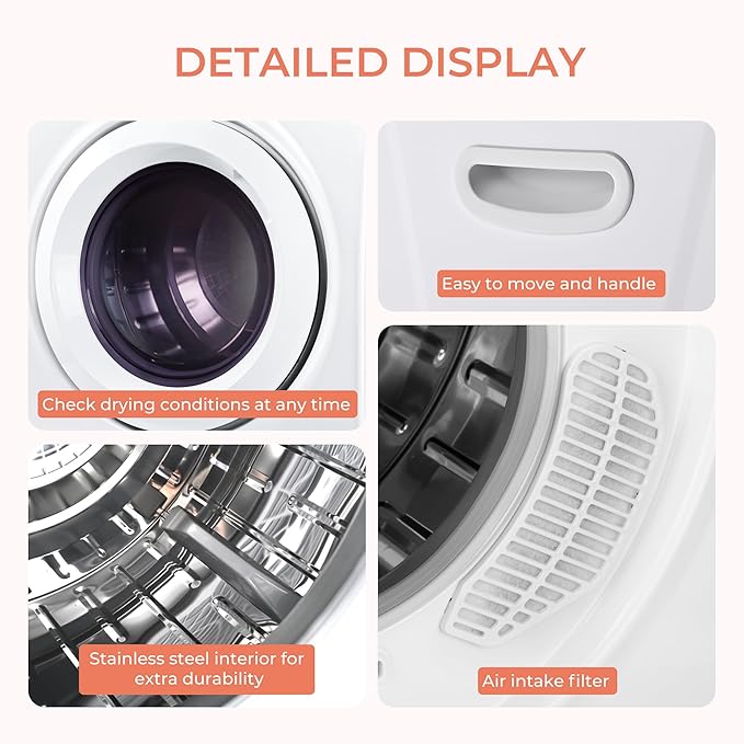 Euhomy 2.65 Cu.Ft Portable Dryer