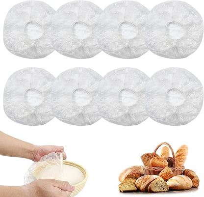 200pcs Reusable Shower Caps for Sourdough Bread Proofing, Plastic Covers