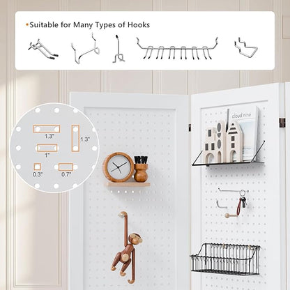Bonnlo 4/6 Panel Pegboard Freestanding, 5 FT Portable Display Board Organizer