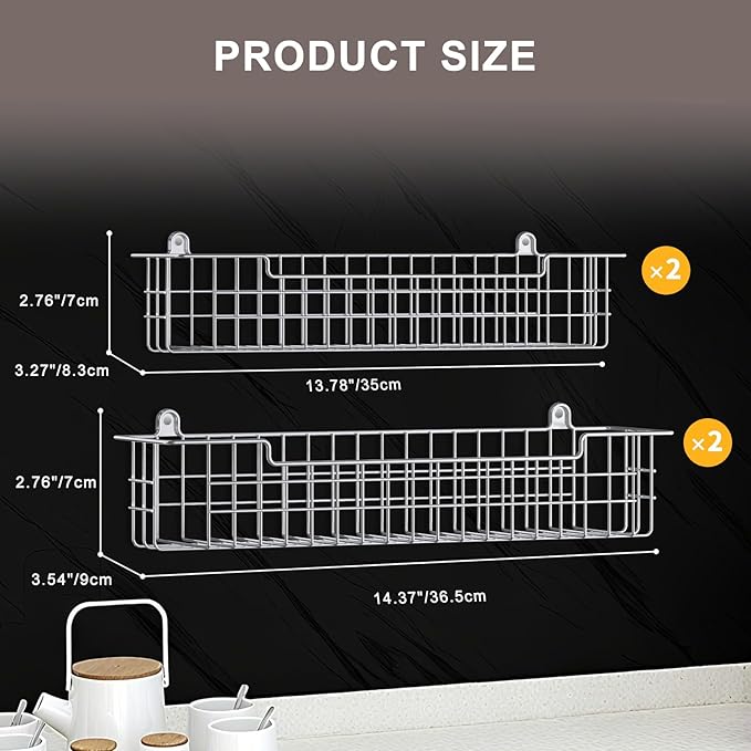 Spice Rack Wall Mount, Spice Holder Shelf Saving Space