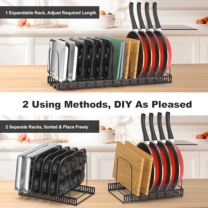 Housolution Cutting Board Organizer Rack, Expandable Baking Tray and Cookie