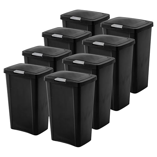 Sterilite 13 Gallon TouchTop Narrow Plastic Wastebasket