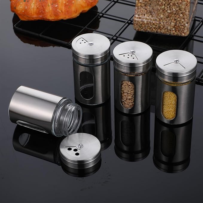 24 Pcs Stainless Steel Spice Jars