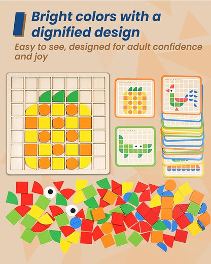 Dementia Activities for Seniors, Wooden Puzzles for Adults, Memory Games for Seniors with Dementia, Alzheimers Products for Elderly, Cognitive Therapy Puzzle, Brain Occupational Gift