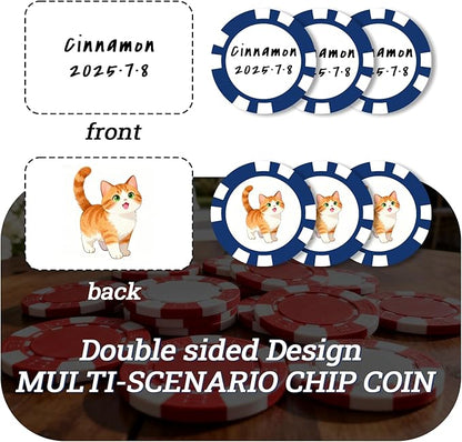 12 Grams Perfessional Customized Clay Poker Chips 30-500 PCS Personalized Casino Chips with Logo & Design 40MM Custom Casino Chips Custom Golf Ball Makers Chips(D)