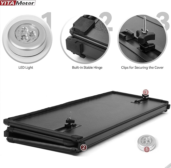 YITAMOTOR FRP Hard Tri-Fold Truck Bed Tonneau Cover Fit for Dodge Ram 1500 New Body Style 2019 2020 2021 2022 2023 2024 2025 2026, 6.4 ft Bed Without Rambox
