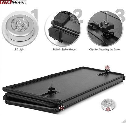YITAMOTOR FRP Hard Tri-Fold Truck Bed Tonneau Cover Fit for Dodge Ram 1500 New Body Style 2019 2020 2021 2022 2023 2024 2025 2026, 6.4 ft Bed Without Rambox