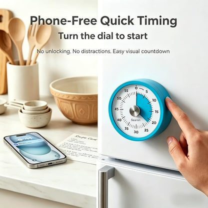 Searon Magnetic Visual Kitchen Timer, 60 Minute Countdown Timer