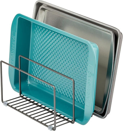mDesign Metal Pan Organizer for Kitchen Cabinet, Pantry Shelf
