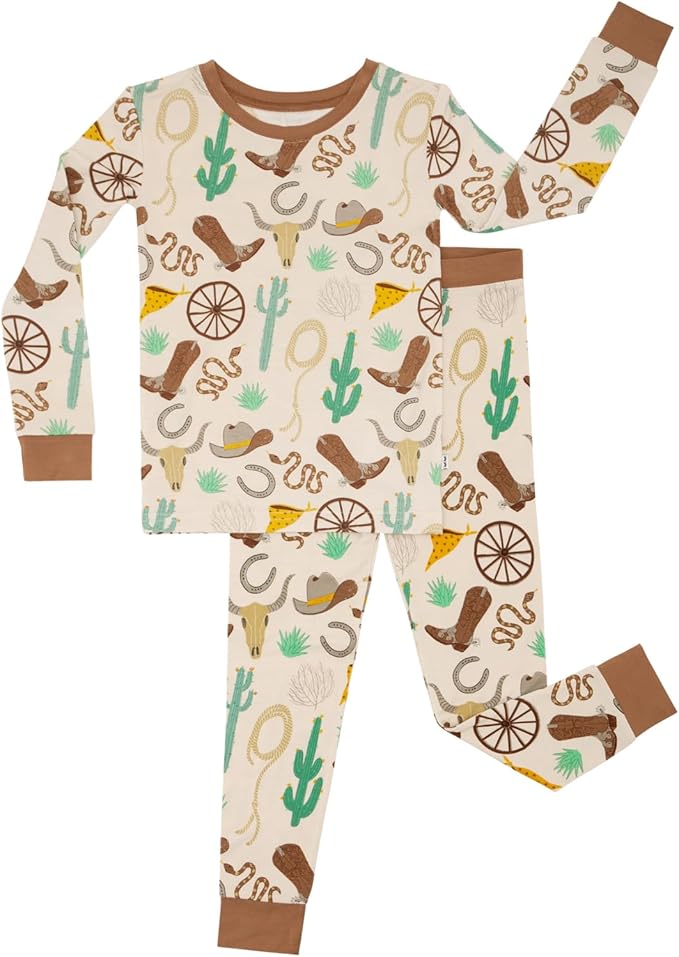 Little Sleepies Two-Piece Pajama Set for Boys & Girls, Soft Viscose from Bamboo Toddler Pajamas for Kids, Family Matching PJs