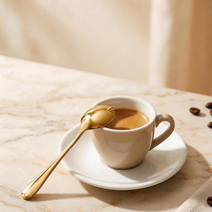 Espresso Spoons Long Handle, Round Tip Demitasse Spoon