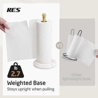 KES Brushed Gold Marble Paper Towel Holder Countertop