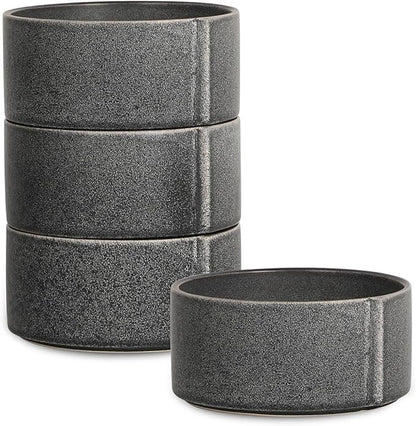 Stone Lain Bao 4-Piece Bowl Set Stoneware, Charcoal