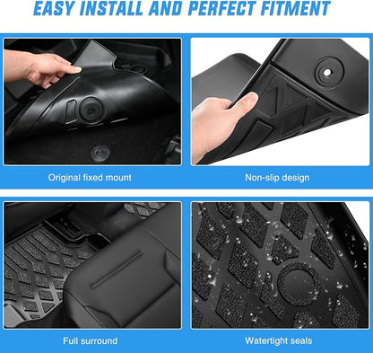 Nilight TPE Floor Mats for Ford Expedition & Max Bench Seat 2018 2019 2020 2021 2022 2023 2024 2025 All Weather Custom Fit Heavy Duty Floor Liners