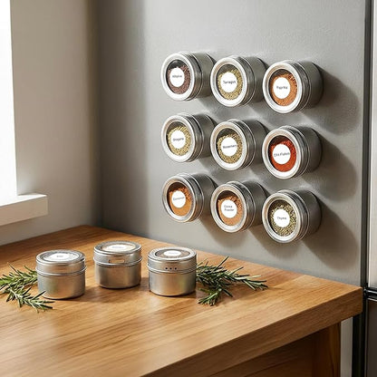 Bekith 20 Pack Magnetic Spice Jars, Magnetic Spice Containers