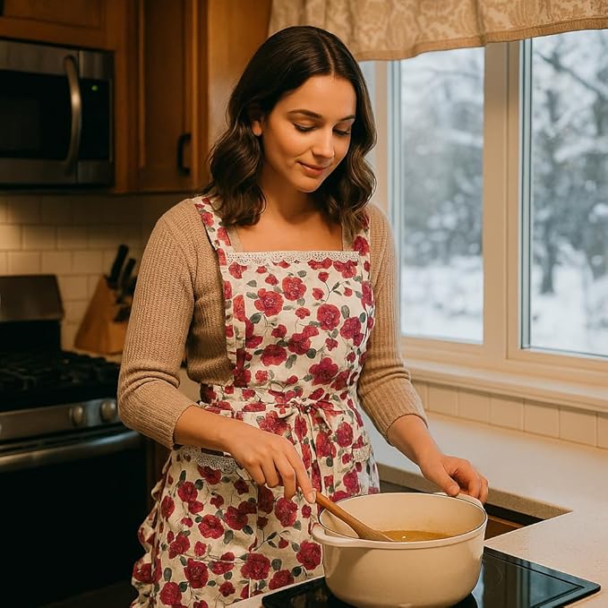 Funny Aprons for Women with Pockets, Kitchen Cooking Grilling Bbq Cute Chef