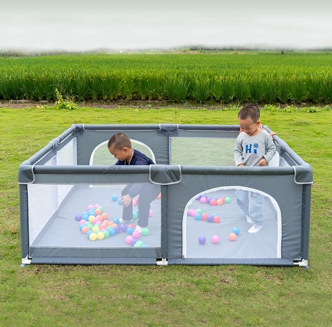 Gaorui Large Kids Baby Ball Pit - Portable Indoor Outdoor Baby Playpen Toddlers Children Safety Play Yard Fun Activities Popular Toys (Not Includes Balls)