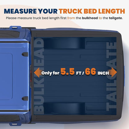 KUIPERAUTO Roll-Up Soft Truck Bed Cover Tonneau Cover Compatible for 2009-2014 Ford F150 / 2006-2008 Mark LT Styleside/Fleetside (Not for Flareside) 5'5" Bed