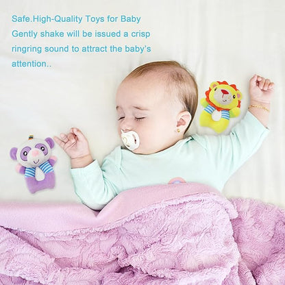BLOOBLOOMAX Sock rattles for Babies 0-24 Months Baby Animal Foot Finder Educational Toys