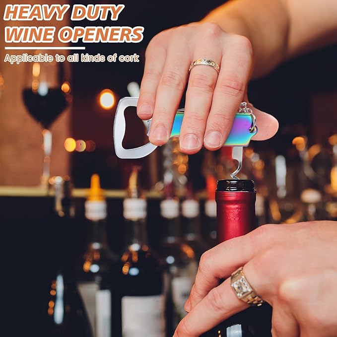 Ziliny 24 Pcs Bottle Opener Keychain Bulk Wine Bottle Beer Opener Keychain