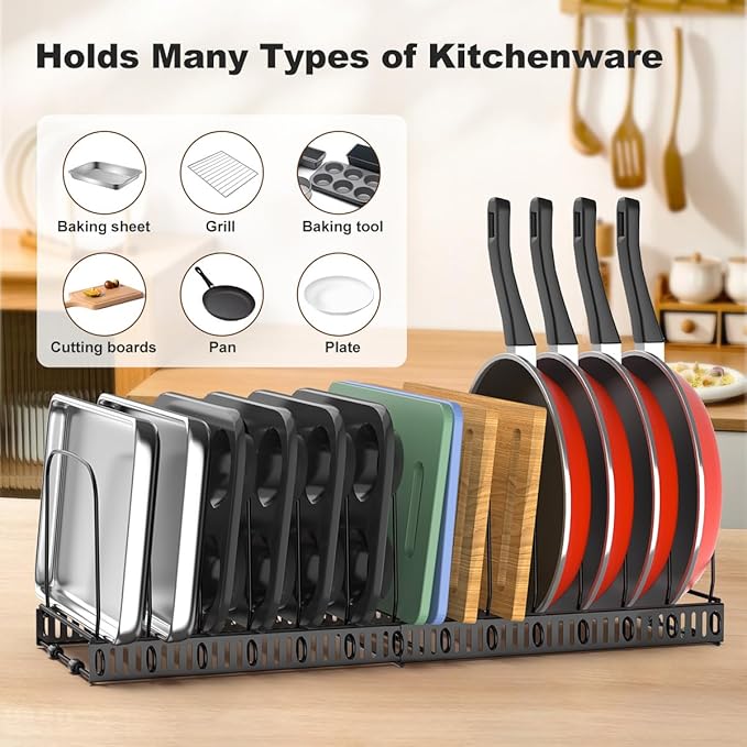 Housolution Cutting Board Organizer Rack, Expandable Baking Tray and Cookie