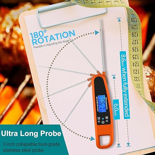 Instant Read Meat Thermometer for Kitchen Cooking, Ultra Fast Precise
