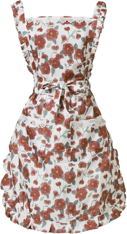 Funny Aprons for Women with Pockets, Kitchen Cooking Grilling Bbq Cute Chef