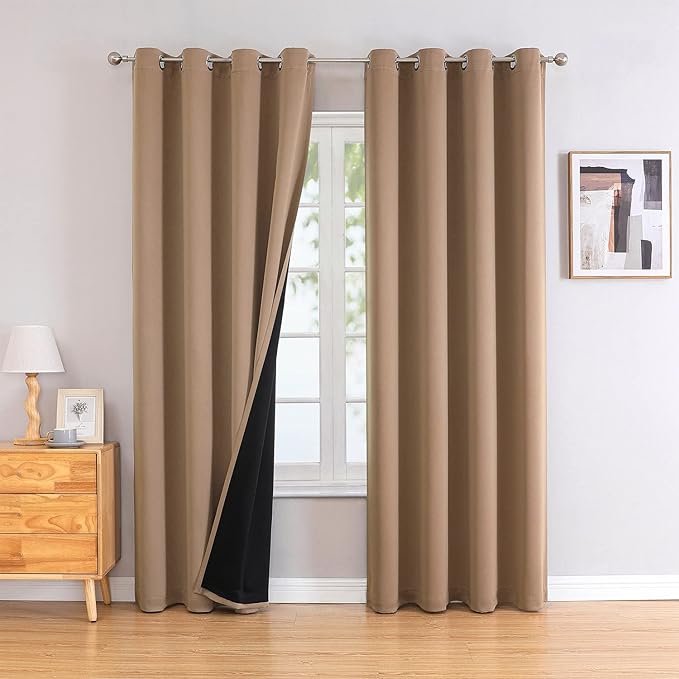 ChrisDowa 100% Blackout Curtains 108 inch Long