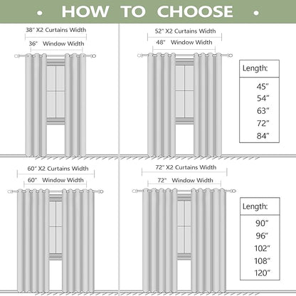 KOUFALL 72 Inch Wide Curtains for Bedroom, Extra Wide Blackout Heat Temperature